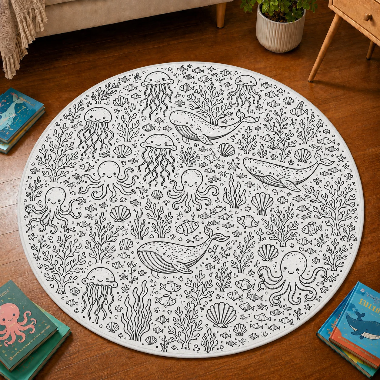 Personalized DIY Round Doormat – Create Your Own Washable Doodle Floor Mat