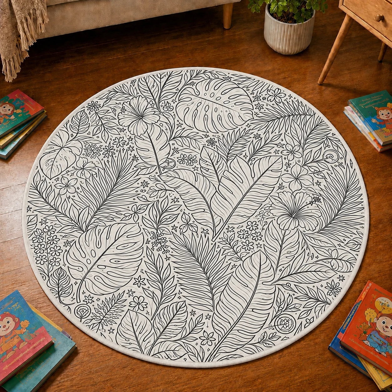 Personalized DIY Round Doormat – Create Your Own Washable Doodle Floor Mat