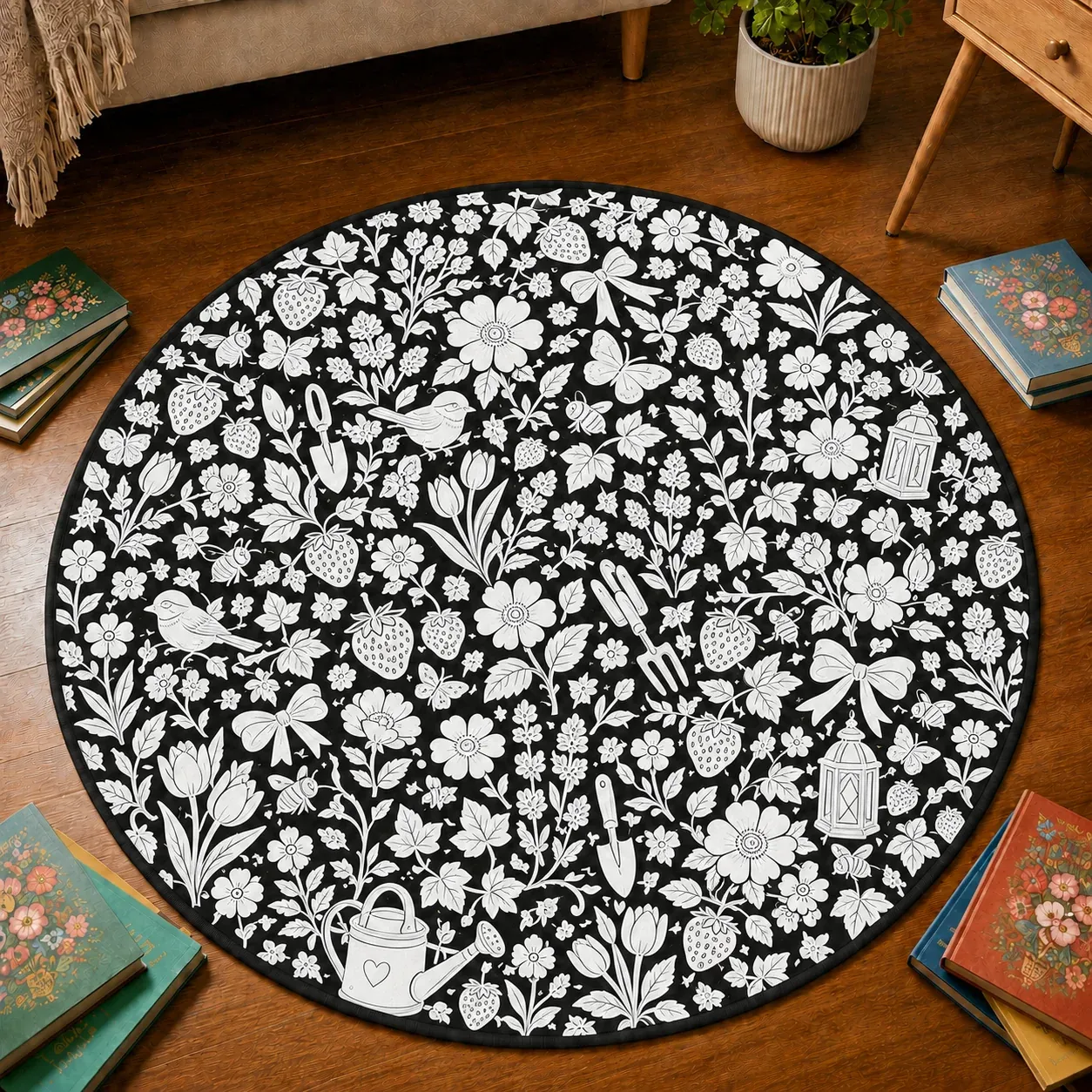 Personalized DIY Round Doormat – Create Your Own Washable Doodle Floor Mat