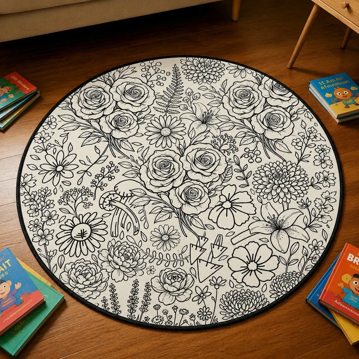Personalized DIY Round Doormat – Create Your Own Washable Doodle Floor Mat