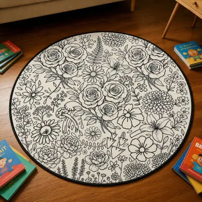 Personalized DIY Round Doormat – Create Your Own Washable Doodle Floor Mat