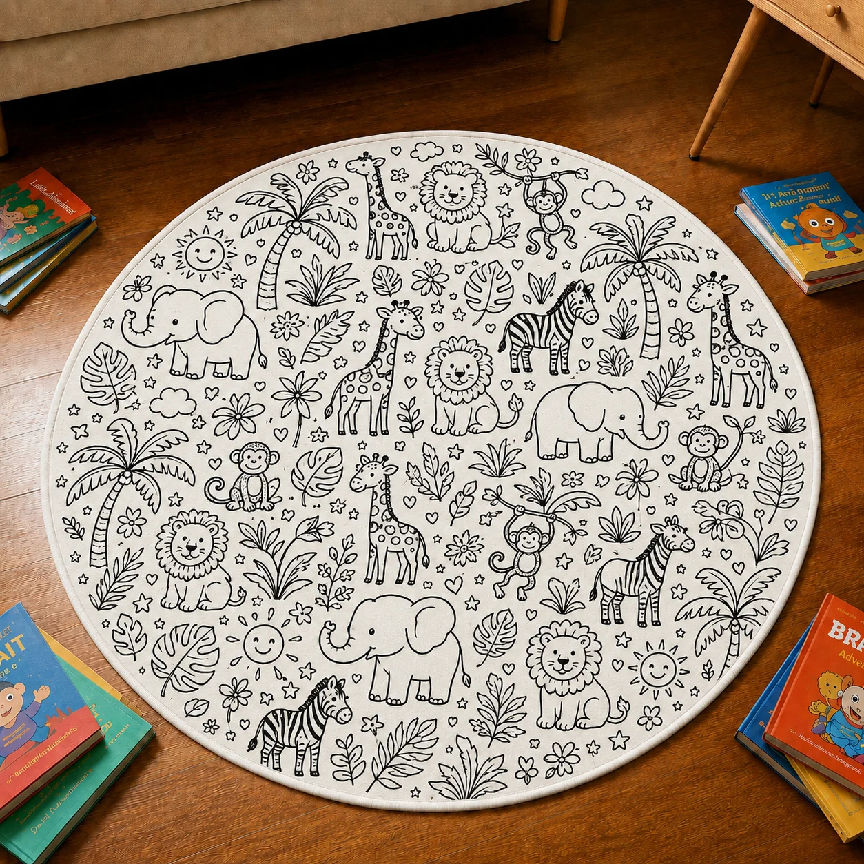 Personalized DIY Round Doormat – Create Your Own Washable Doodle Floor Mat