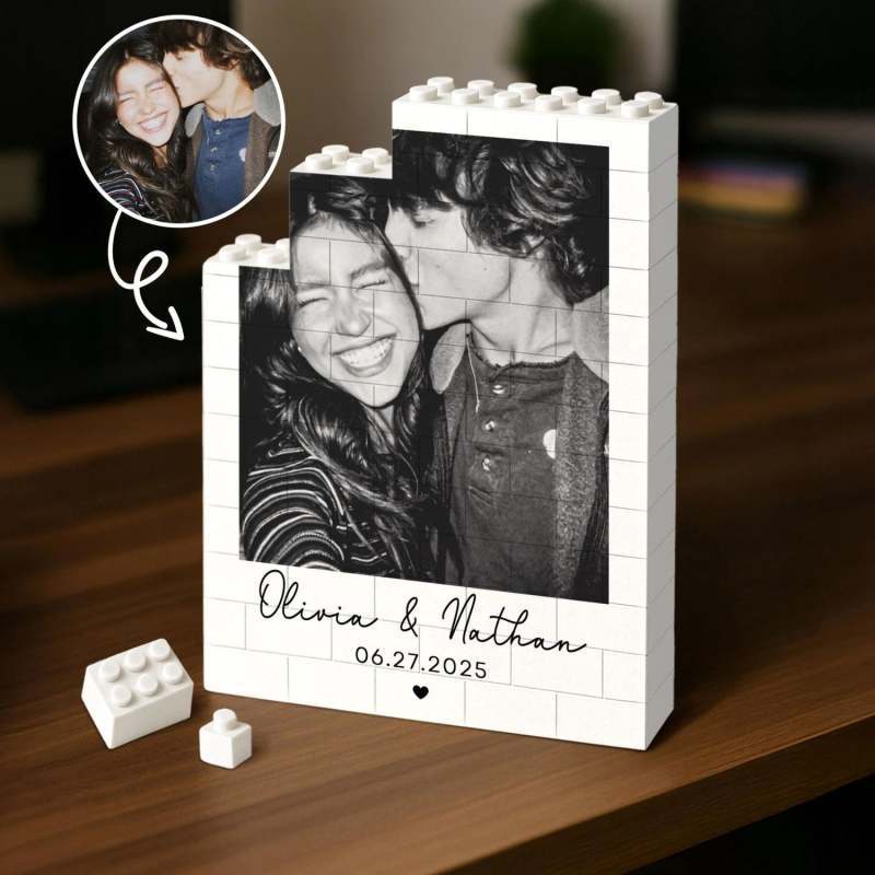 Custom Photo Building Brick Puzzle Personalised Blocks Puzzle Romantic Couple Gift Valentine’s Day Gift for Lovers
