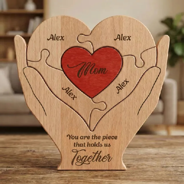 Personalized Wooden Family Puzzle Mom You Are The Piece That Hold Us Together