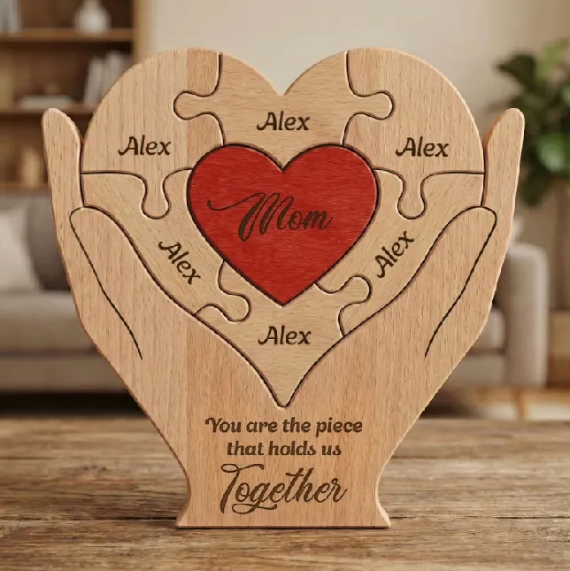 Personalized Wooden Family Puzzle Mom You Are The Piece That Hold Us Together