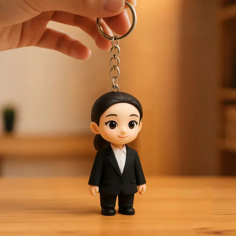 Custom 3D Mini Figure Keychain Figure from Your Photo Personalized Mini Doll Couple Gift Idea