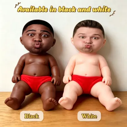Father's Day Gifts Custom Squishy Stress Relief Doll – Personalized Face Squeeze Toy, Soft TPR Sand Filled