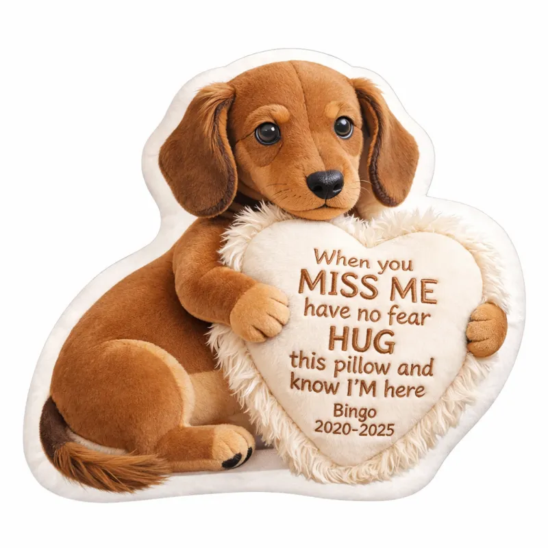 Personalized 3D Effect Memorial Hug Pillow – Custom Photo Pillow with Heart Message, Sympathy Gift for Loss & Remembrance-Pawsmeowz