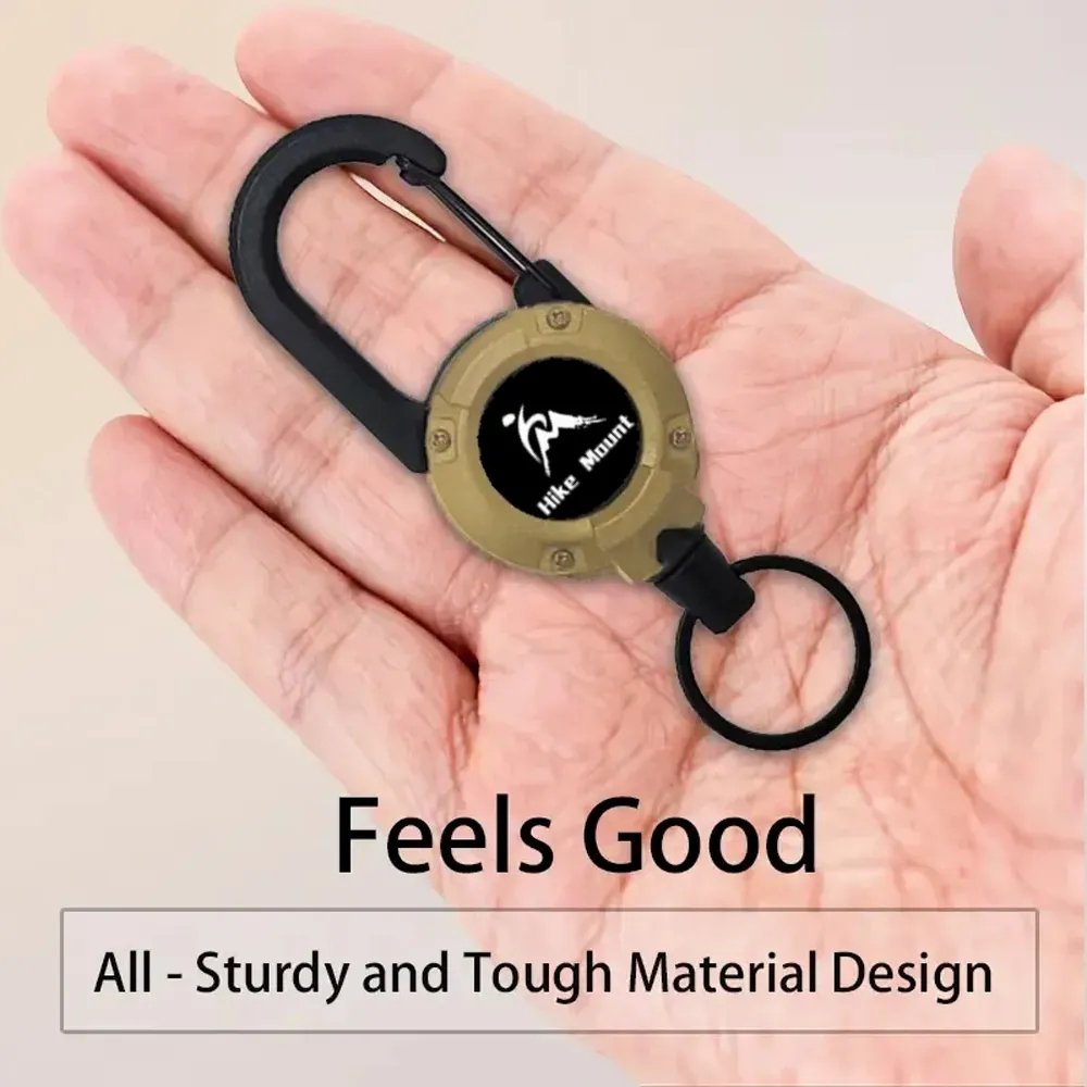 3 In 1 new multifunctional Retractable Pull Reel Carabiner Keychain, Strong Steel Wire Rope Buckle,Outdoor Sport Keychain Tool keychain accessories