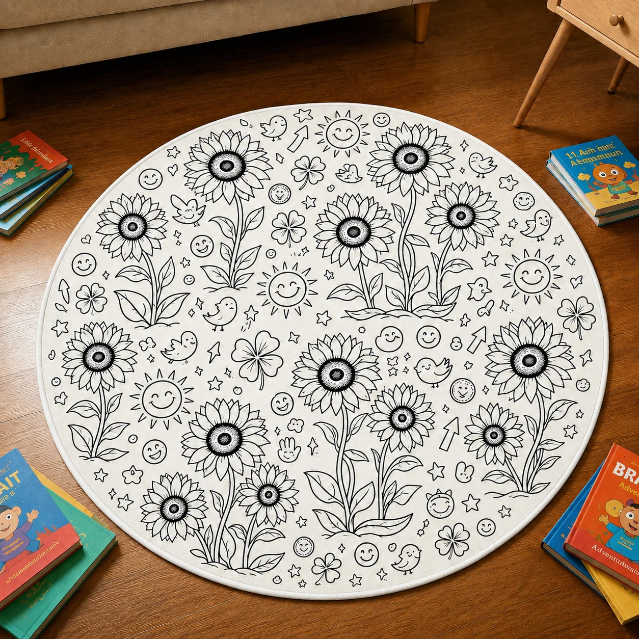 Personalized DIY Round Doormat – Create Your Own Washable Doodle Floor Mat