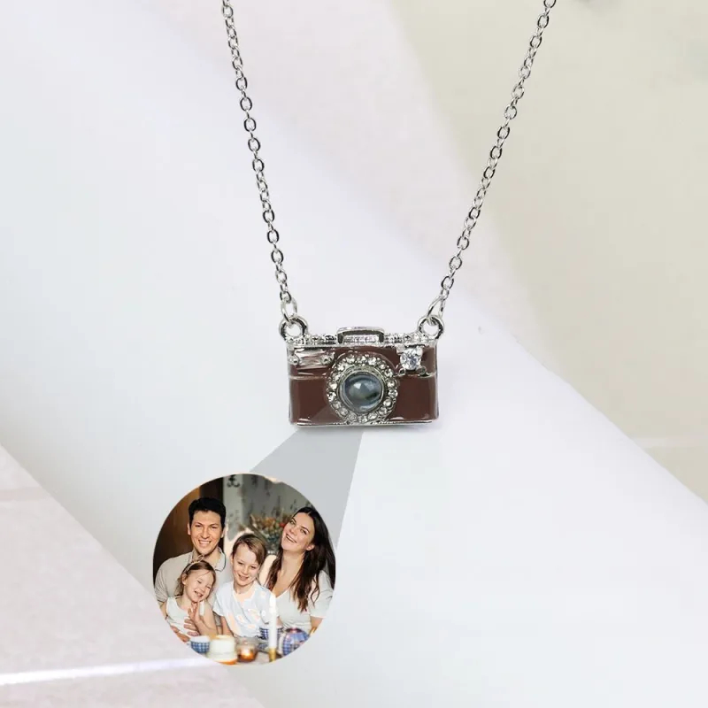 Personalized Photo Necklace Projection Gem Camera Necklace Anniversary Gifts for Her