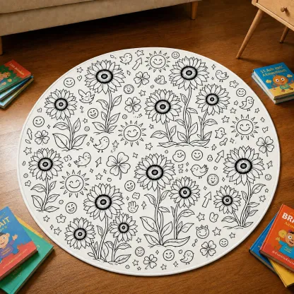 Personalized DIY Round Doormat – Create Your Own Washable Doodle Floor Mat