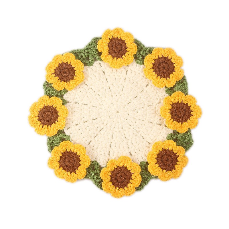 Handmade Crochet Rose Bouquet Coaster Set Transformable Floral Coaster & Home Decor Unique Eco-Friendly Gift