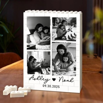 Custom Brick Puzzle Frame For Mom Personalized Photo Brick Puzzle Build Warmth A Sweet Puzzle Mother's Day Gift for Grandma