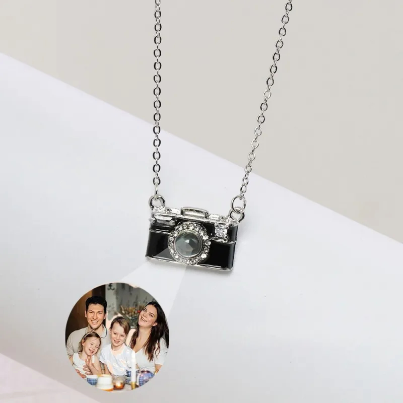 Personalized Photo Necklace Projection Gem Camera Necklace Anniversary Gifts for Her