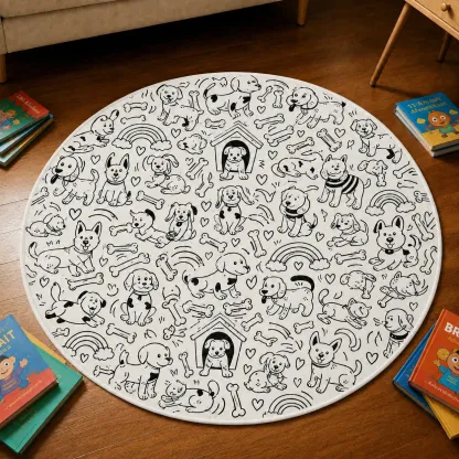 Personalized DIY Round Doormat – Create Your Own Washable Doodle Floor Mat