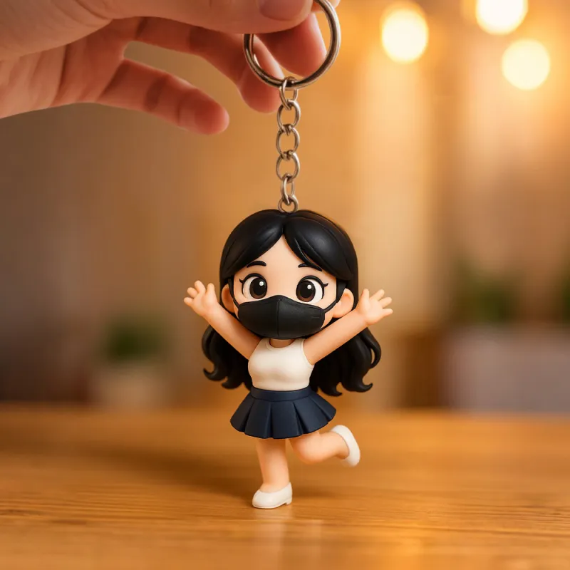 Custom 3D Mini Figure Keychain Figure from Your Photo Personalized Mini Doll Couple Gift Idea