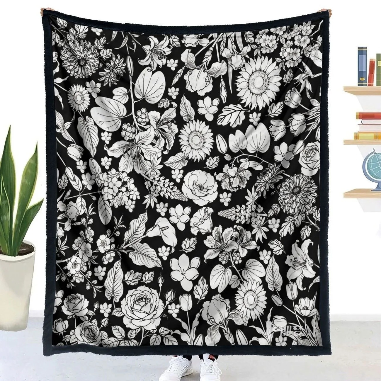Coloring Blanket with Washable Markers DIY Coloring Blanket Washable Coloring Throw, Family Activity Gift, Stress Relief Craft for Adults and Kids