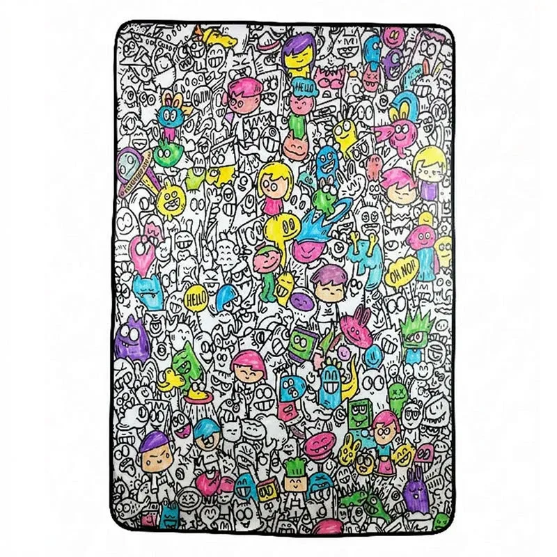 DIY Coloring Blanket – Washable Doodle Blanket for Adults & Kids
