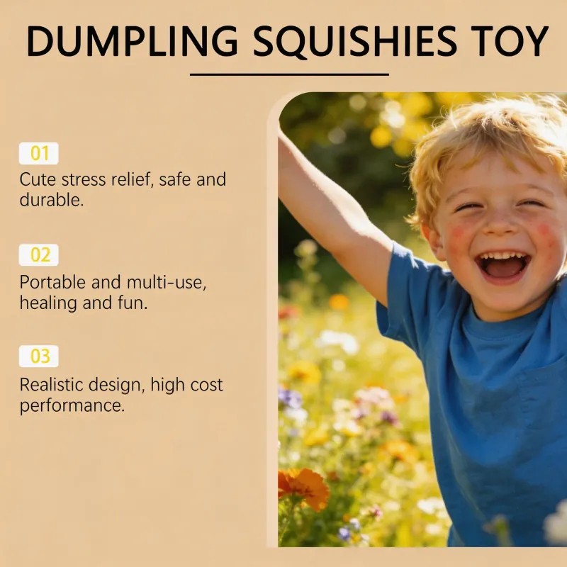 Glitter Dumpling Squishy Toys Steamed Bun Sensory Stress Relief Ball Novelty Desk Soft Squeeze Decompression Gift