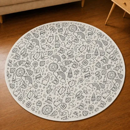 Personalized DIY Round Doormat – Create Your Own Washable Doodle Floor Mat