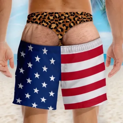Custom Funny Men Swim Trunks Novelty Optical Illusion Swim Shorts Funny Novelty Party Board Shorts Gift for Husband Boyfriend
