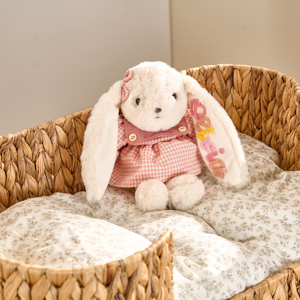Personalized Plush Bunny for Baby Custom Name Embroidered Stuffed Monogrammed Rabbit Baby Shower Newborn Gift