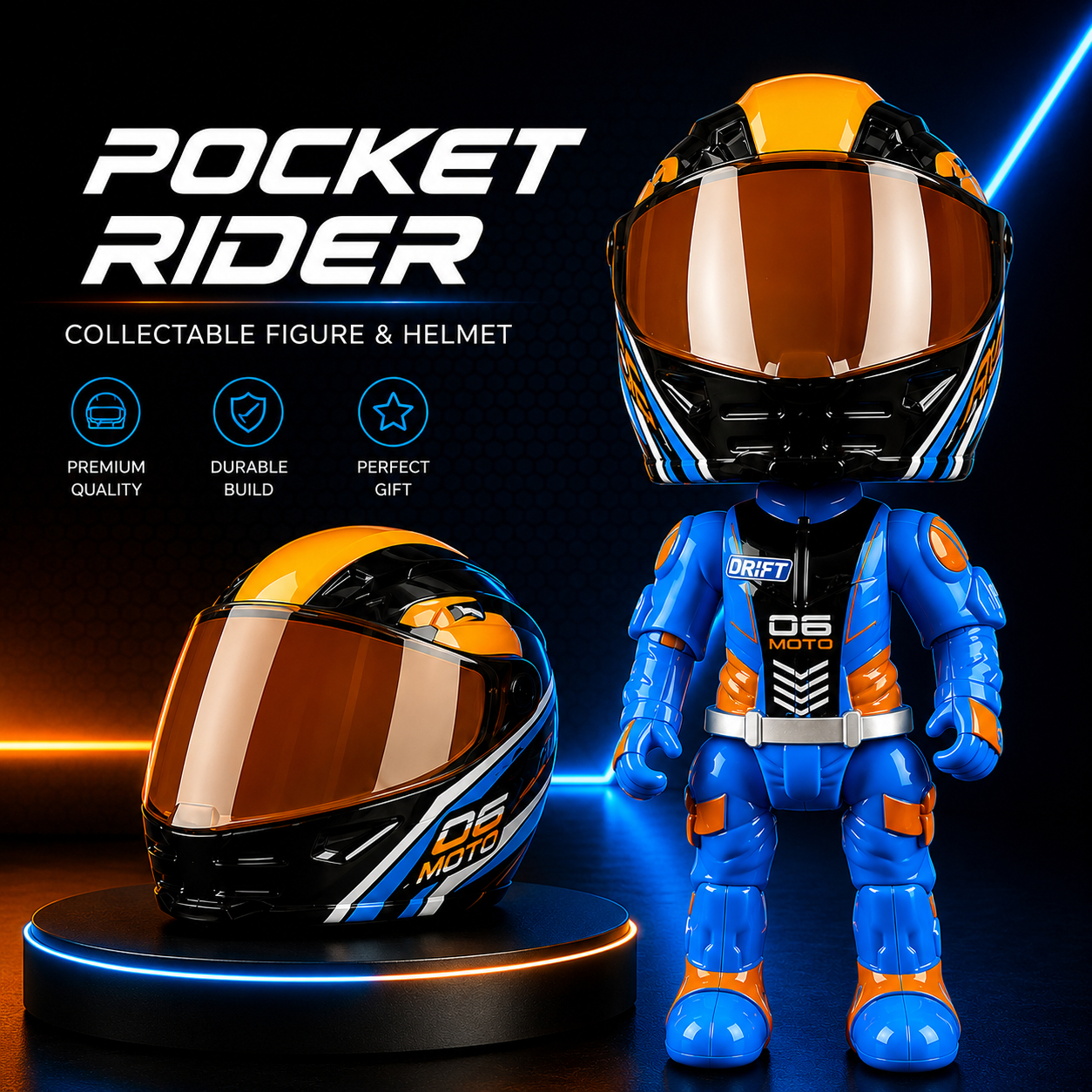 Transforming Motorcycle Action Figure Collectible Rider Toy With Movable Joints Standing Poseable Mini Motorbike Figurine Birthday Anniversary Gift For Him