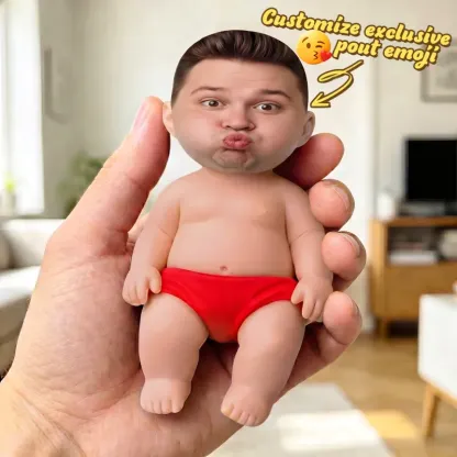 Father's Day Gifts Custom Squishy Stress Relief Doll – Personalized Face Squeeze Toy, Soft TPR Sand Filled