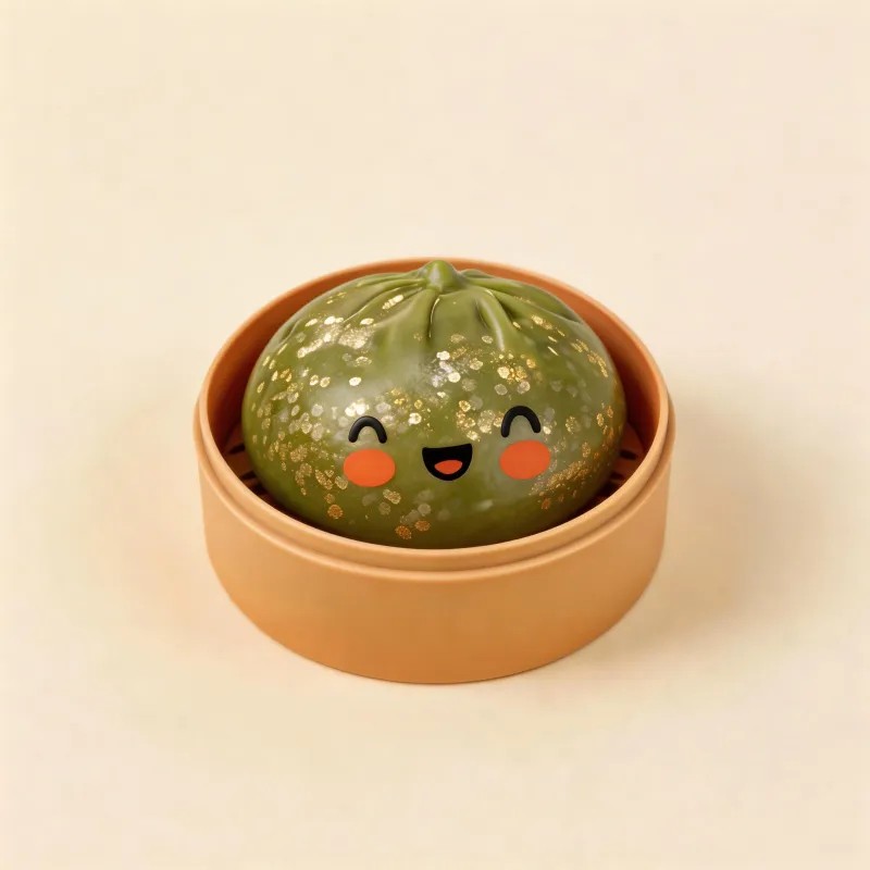 Glitter Dumpling Squishy Toys Steamed Bun Sensory Stress Relief Ball Novelty Desk Soft Squeeze Decompression Gift