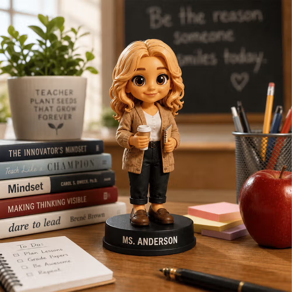Custom 3D Figure from Photo with Engraved Text Base – Unique Wedding, Anniversary, Birthday Gift