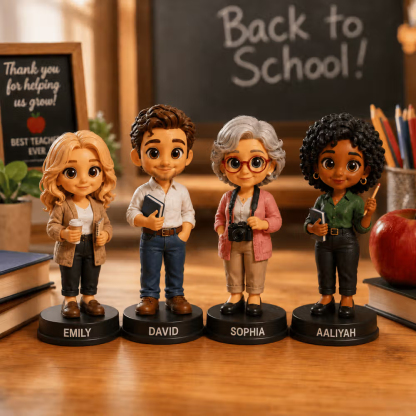 Custom 3D Figure from Photo with Engraved Text Base – Unique Wedding, Anniversary, Birthday Gift