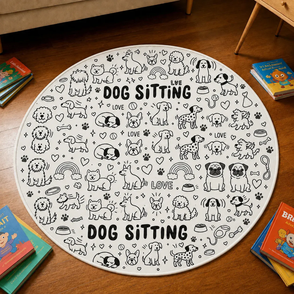 Personalized DIY Round Doormat – Create Your Own Washable Doodle Floor Mat
