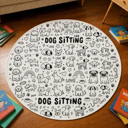 Personalized DIY Round Doormat – Create Your Own Washable Doodle Floor Mat