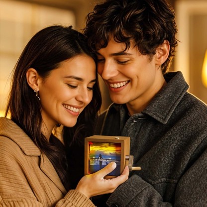 Custom Photo Flipbook Frame Animation Machine Mechanical Hand-cranked Flipbook Box Photo Album with Light Photo Cube Frame Anniversary Gifts-pawsmeowz