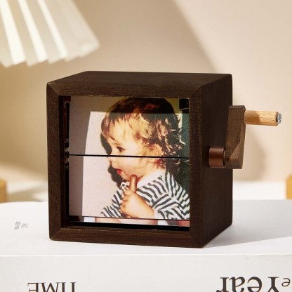 Custom Photo Flipbook Frame Animation Machine Mechanical Hand-cranked Flipbook Box Photo Album Baby Photo Cube Frame Baby's Firsts-pawsmeowz
