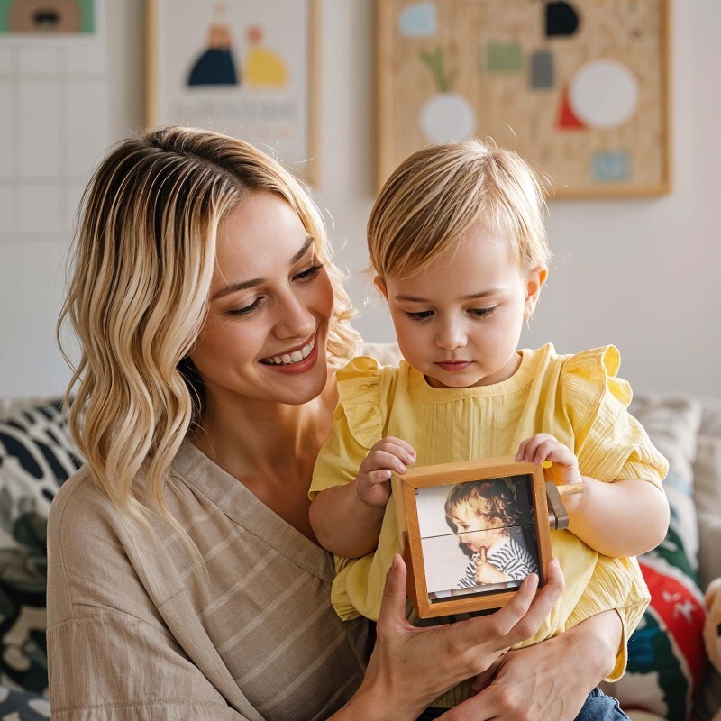 Custom Photo Flipbook Frame Animation Machine Mechanical Hand-cranked Flipbook Box Photo Album Baby Photo Cube Frame Baby's Firsts-pawsmeowz