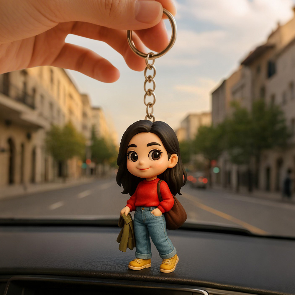 Custom 3D Mini Figure Keychain Figure from Your Photo Personalized Mini Doll Couple Gift Idea