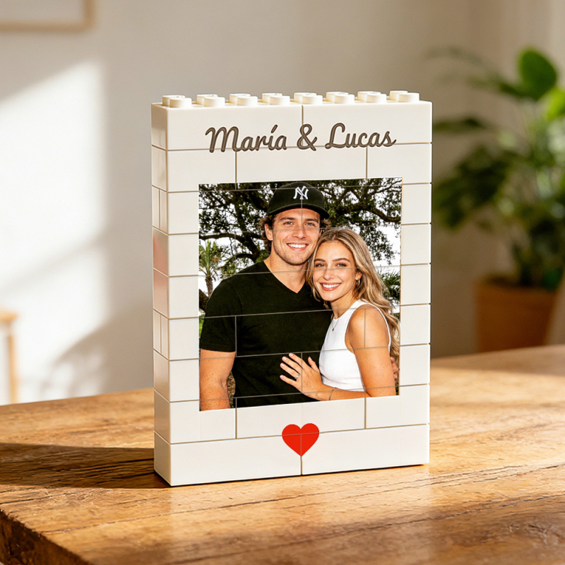 Custom Photo Building Brick Puzzle Personalised Blocks Puzzle Romantic Couple Gift Valentine’s Day Gift for Lovers