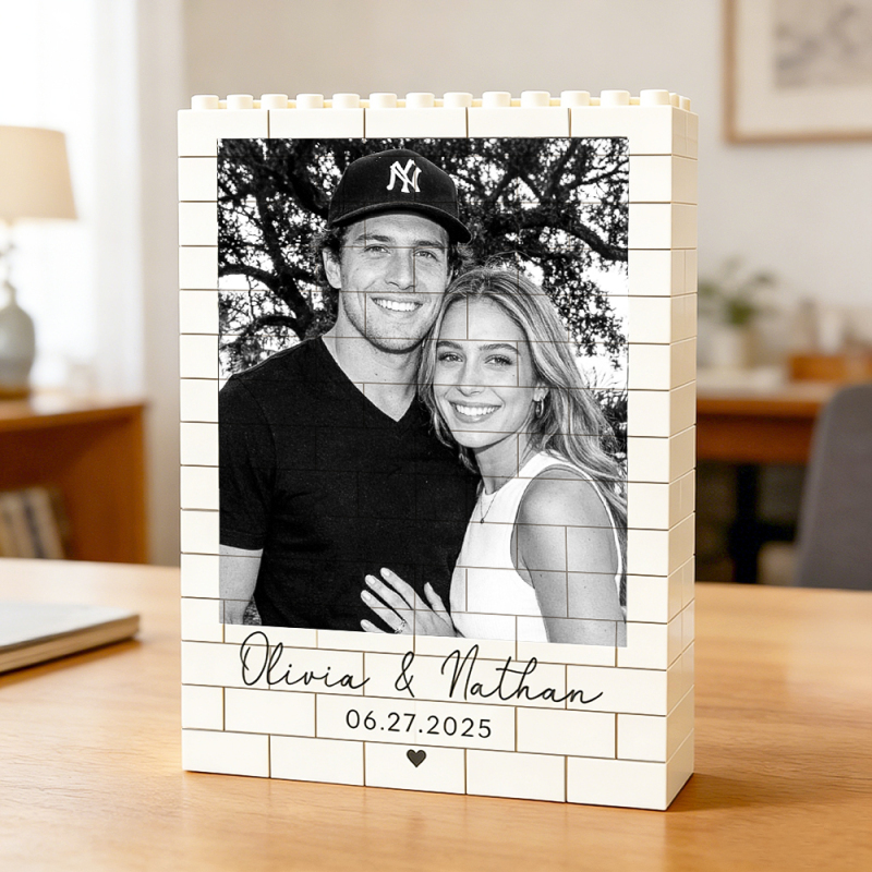 Custom Photo Building Brick Puzzle Personalised Blocks Puzzle Romantic Couple Gift Valentine’s Day Gift for Lovers