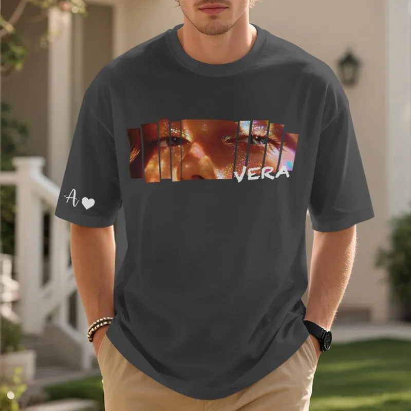 Custom Eyes Shirt Girlfriend Eyes Tee Personalized Photo and Name