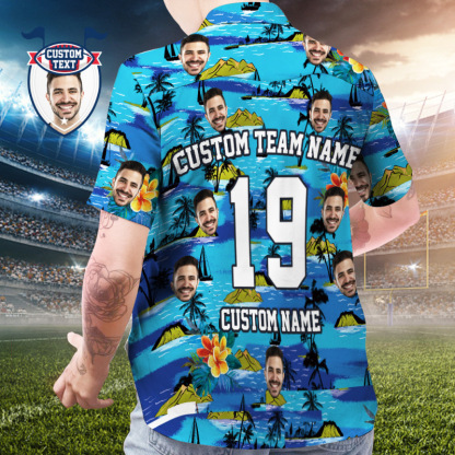 Custom Printed Hawaiian Shirt for Fans Personalized Face and Text Hawaiian Shirt Gift for fans - Mountains Design-Pawsmeowz