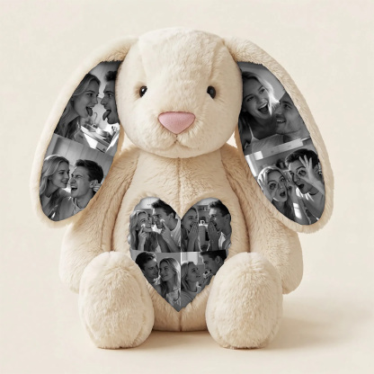Custom Ears & Belly  Custom Photo Bunny Plush  For Couples Anniversary Gifts for Her