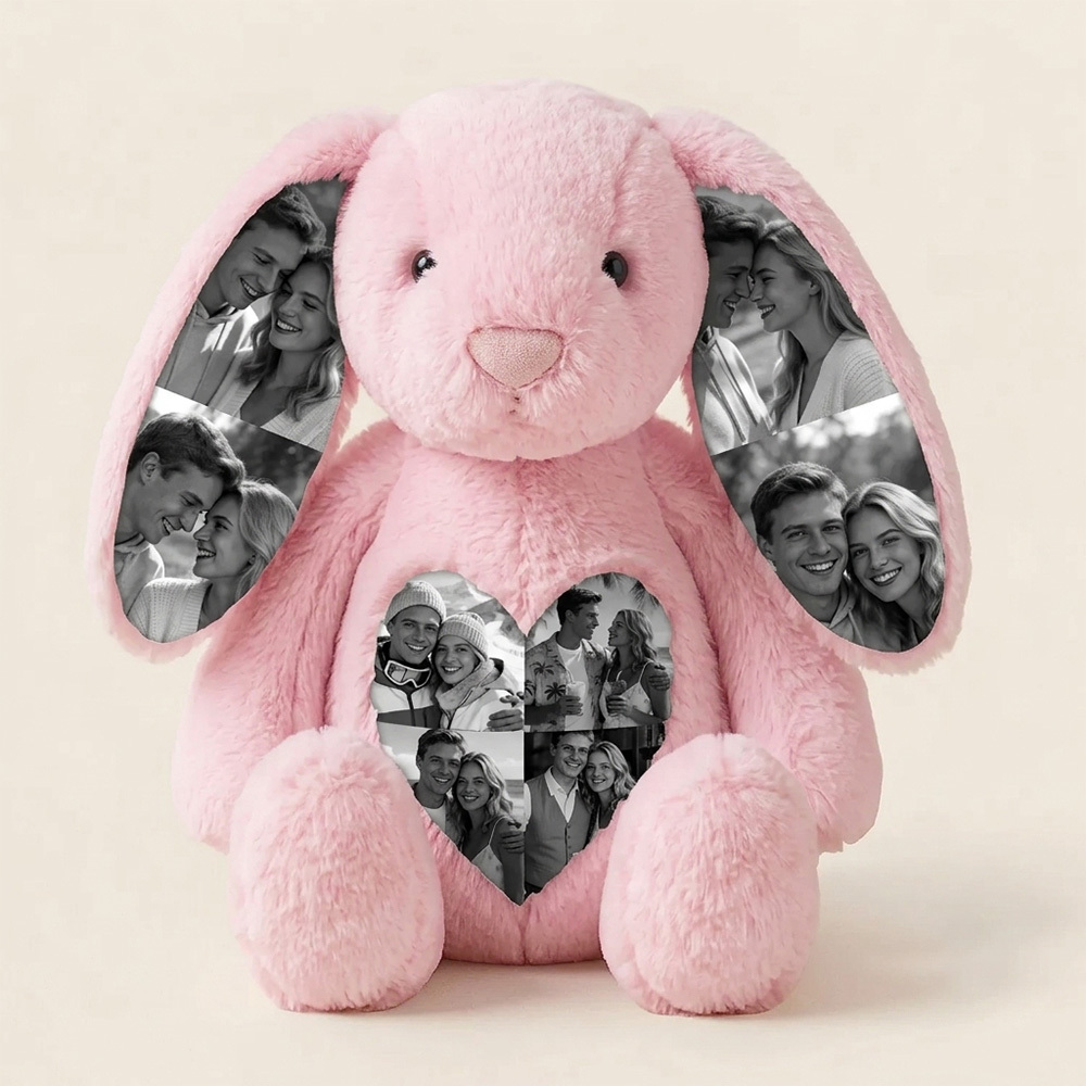 Custom Ears & Belly  Custom Photo Bunny Plush  For Couples Anniversary Gifts for Her