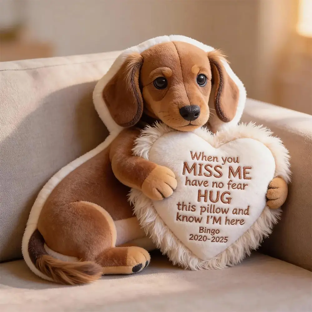 Personalized 3D Effect Memorial Hug Pillow – Custom Photo Pillow with Heart Message, Sympathy Gift for Loss & Remembrance