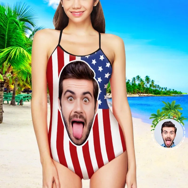 Face Swimsuit Custom One Piece Swimsuit with Boyfriend‘s Face SKU : CYY1