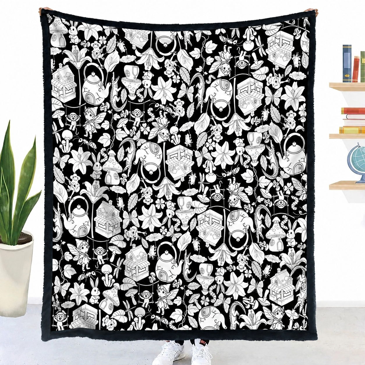 Coloring Blanket with Washable Markers DIY Coloring Blanket Washable Coloring Throw, Family Activity Gift, Stress Relief Craft for Adults and Kids
