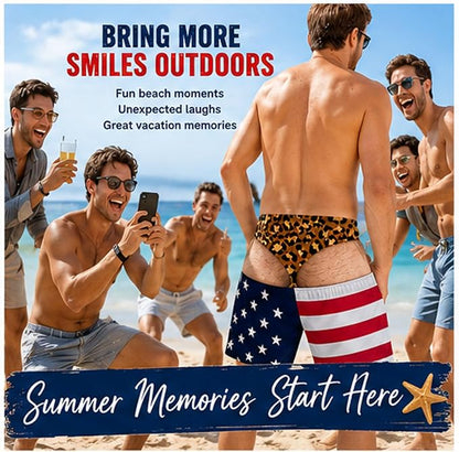 Custom Funny Men Swim Trunks Novelty Optical Illusion Swim Shorts Funny Novelty Party Board Shorts Gift for Husband Boyfriend