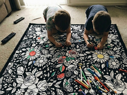 Coloring Blanket DIY Coloring Blanket Washable Coloring Throw, Family Activity Gift, Stress Relief Craft for Adults and Kids without Washable Markers