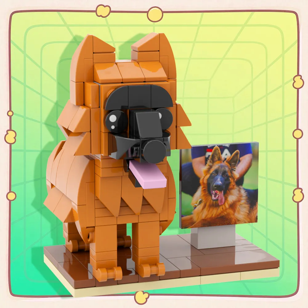 Personalized Pet Brick Figure Full Body Custom Dog with Photo – Unique Father’s Day Gift for Pet Lovers